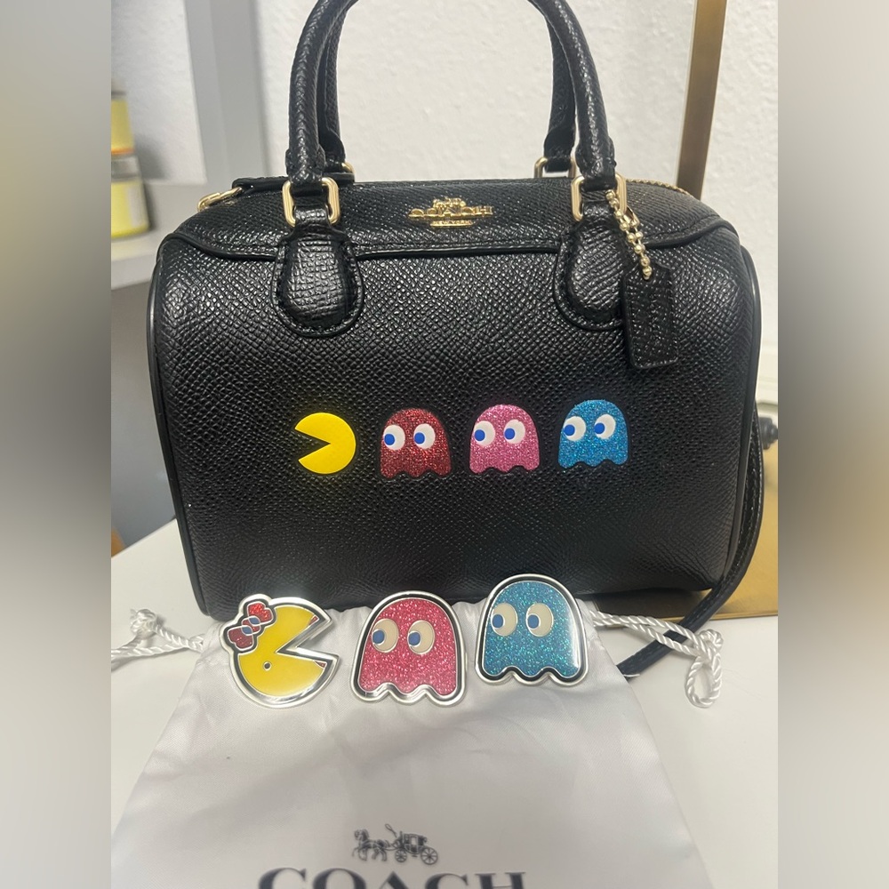 EUC Coach x PAC-man collab Bennett bag and pins bundle